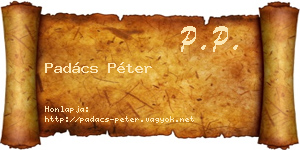 Padács Péter névjegykártya